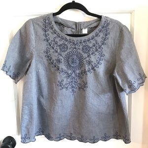 Old Navy Embroidered Scalloped Top